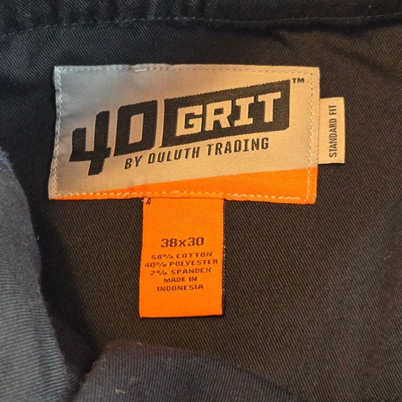 40 Grit Duluth Trading Co Mens Chino Pants Navy Blue Standard Fit 38x30 Stretch - Picture 3 of 5